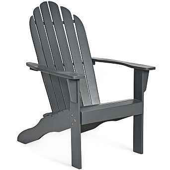 Costway Outdoor Adirondack Chair Accent Chair Solid Wood sturdy Patio Garden Furniture