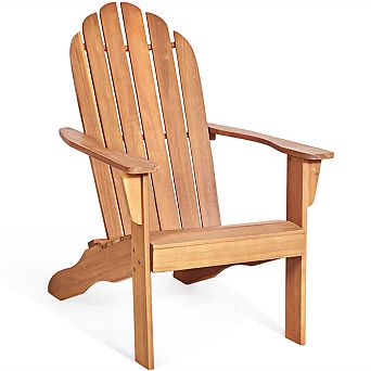 Costway Outdoor Adirondack Chair Accent Chair Solid Wood sturdy Patio Garden Furniture