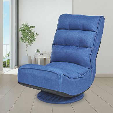 Costway Gaming Chair Fabric 6-Position Folding Lazy Sofa 360 Degree Swivel
