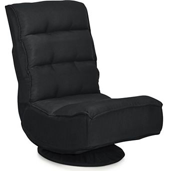 Costway Gaming Chair Fabric 6-Position Folding Lazy Sofa 360 Degree Swivel