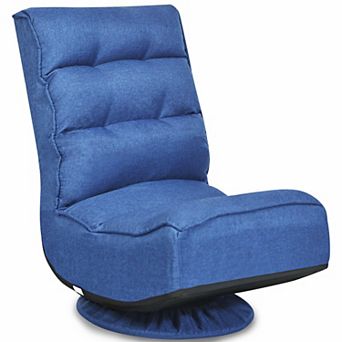 Costway Gaming Chair Fabric 6-Position Folding Lazy Sofa 360 Degree Swivel