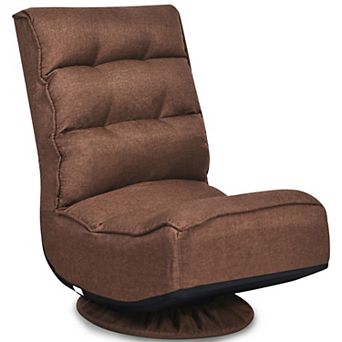 Costway Gaming Chair Fabric 6-Position Folding Lazy Sofa 360 Degree Swivel