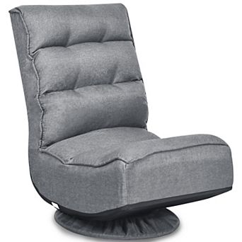 Costway Gaming Chair Fabric 6-Position Folding Lazy Sofa 360 Degree Swivel