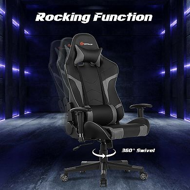 Costway Massage Gaming Chair Reclining Swivel Racing Office Chair w/Lumbar Support