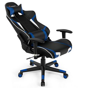 Costway Massage Gaming Chair Reclining Swivel Racing Office Chair w/Lumbar Support