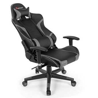 Costway Massage Gaming Chair Reclining Swivel Racing Office Chair w/Lumbar Support