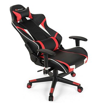 Costway Massage Gaming Chair Reclining Swivel Racing Office Chair w/Lumbar Support