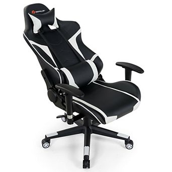 Costway Massage Gaming Chair Reclining Swivel Racing Office Chair w/Lumbar Support