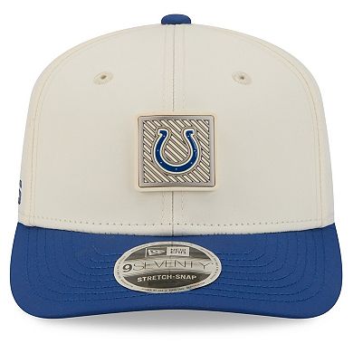 Men's New Era Cream/Royal Indianapolis Colts 2026 NFL Training Camp 9SEVENTY Adjustable Hat