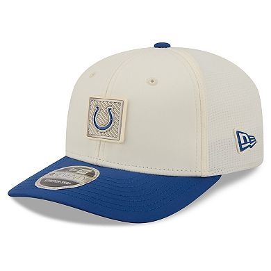 Men's New Era Cream/Royal Indianapolis Colts 2026 NFL Training Camp 9SEVENTY Adjustable Hat