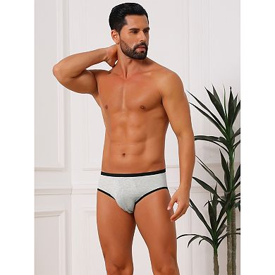 Men's Elastic Waist Solid Color Stretch Breathable Lightweight Underwear Briefs