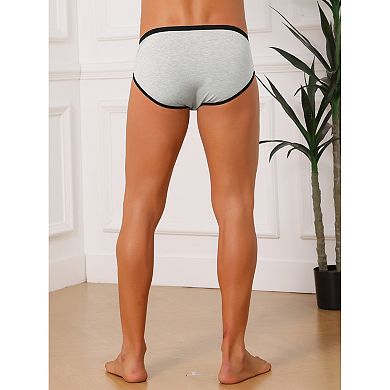 Men's Elastic Waist Solid Color Stretch Breathable Lightweight Underwear Briefs