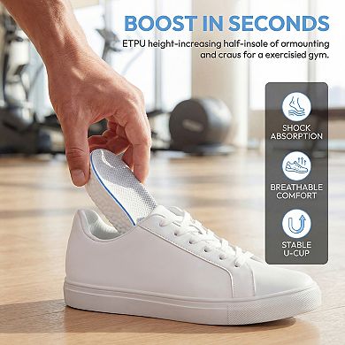 1 Pair Unisex Height Increase Insoles Height Boosters Arch Support Orthotic High Cushions