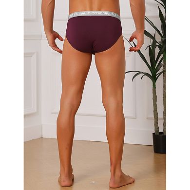 Men's Contrast Color Stretch Elastic Waistband Breathable Underwear Briefs