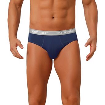Men's Contrast Color Stretch Elastic Waistband Breathable Underwear Briefs