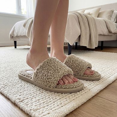 Women's Fuzzy Comfy House Shoes Home Open Toe Slippers