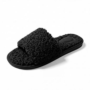 Women's Fuzzy Comfy House Shoes Home Open Toe Slippers