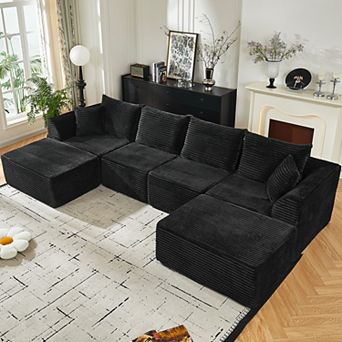 Deep Seat Boneless Compression Sofa with High-Density Memory Foam