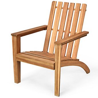 Costway Patio Acacia Wood Adirondack Chair Lounge Armchair sturdy Outdoor Garden Yard
