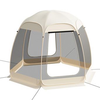 Mjkone 10x10 FT Pop-Up Screen Tent, Mosquito-Proof UV-Resistant Shelter with Carry Bag