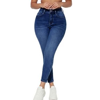 Women's High Waisted Fleece Lined Skinny Jeans, Stretchy Winter Denim Pants