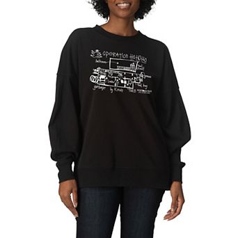 Women's Home Alone Operation HO HO HO Oversized Fleece Crew Sweatshirt