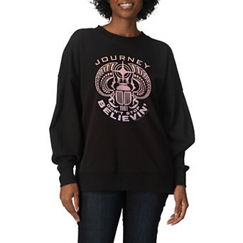 Women's Journey Don't Stop Believin' Oversized Fleece Crew Sweatshirt
