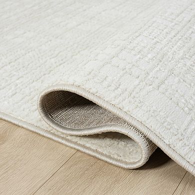 Abani Neutral NTL200A Cream Textured Weave Area Rug
