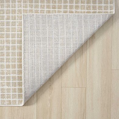 Abani Dalia DAL120A Beige Micro Grid Rug