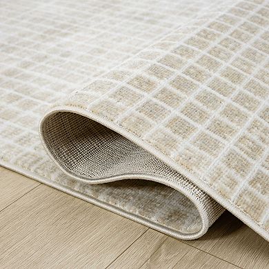 Abani Dalia DAL120A Beige Micro Grid Rug