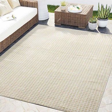 Abani Dalia DAL120A Beige Micro Grid Rug