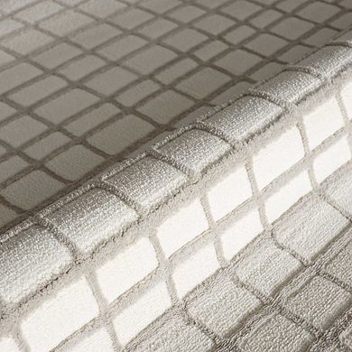 Abani Rugs Plush Deco PDE130A Machine Washable Ivory Taupe Grid Area Rug