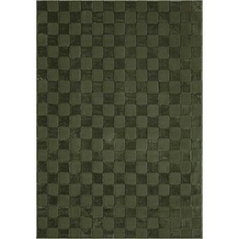 Abani Rugs Plush Deco PDE100A Machine Washable Forest Green Checker Area Rug