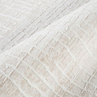 Abani Rugs Vera VER120A Modern Ivory Beige Geometric Textured Grid Pattern Area Rug