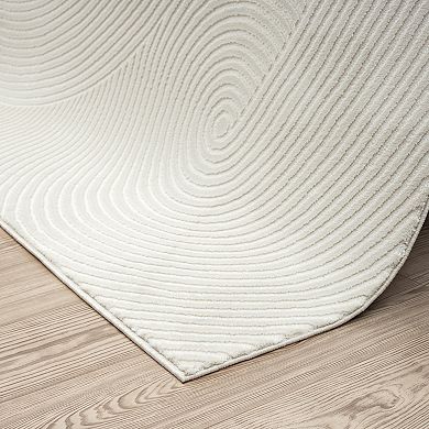 Abani Neutral NTL130A Cream Zen Reiki Circles Area rug