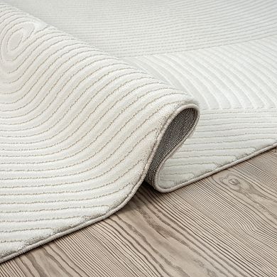 Abani Neutral NTL130A Cream Zen Reiki Circles Area rug