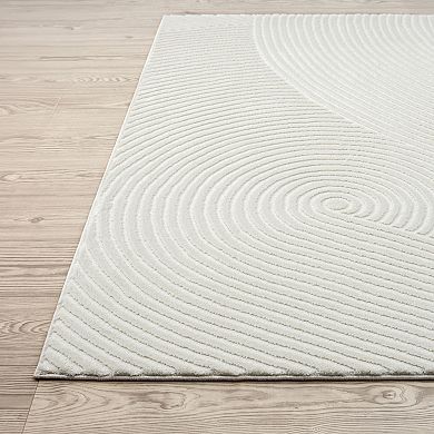 Abani Neutral NTL130A Cream Zen Reiki Circles Area rug