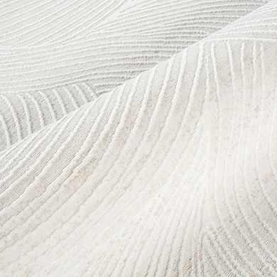 Abani Rugs Vera VER110A Modern Ivory Tone-on-Tone Wave Texture Minimalist Area Rug