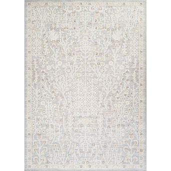 Abani Rugs Vera VER100A Traditional Light Grey Cream Vintage Floral Botanical Area Rug