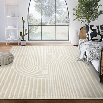 Abani Rugs Nuevo NUE150A Beige Arch Pattern Knot Area Rug