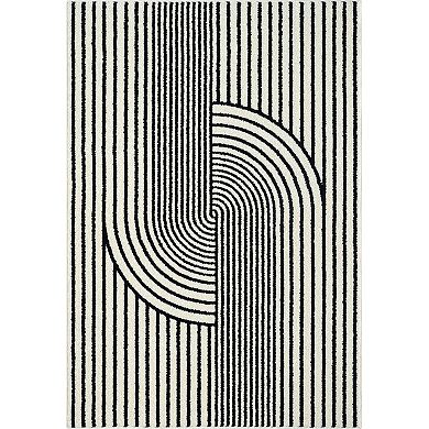 Abani Rugs Nuevo NUE150C Charcoal Mid Century Arch Knot Pattern Area Rug