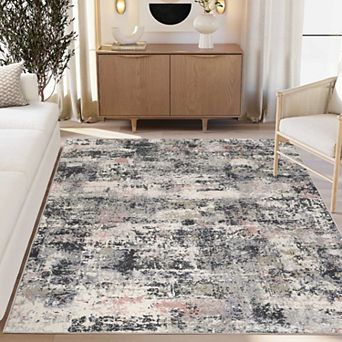 Abani Rugs Vivienne Collection VEN110A Washable Abstract Multicolor Area Rug