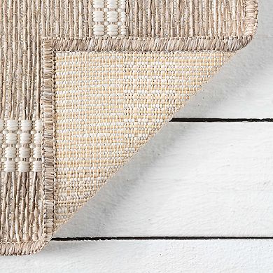 Abani Rugs Ocean OCE100A Gridscape Beige Brown Indoor/Outdoor Area Rug