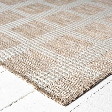 Abani Rugs Ocean OCE100A Gridscape Beige Brown Indoor/Outdoor Area Rug