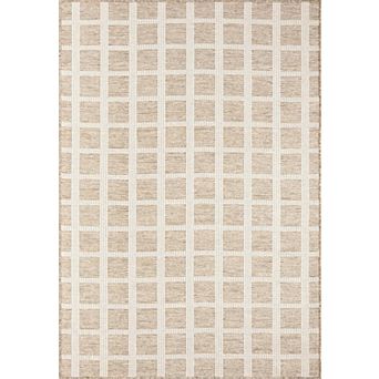 Abani Rugs Ocean OCE100A Gridscape Beige Brown Indoor/Outdoor Area Rug