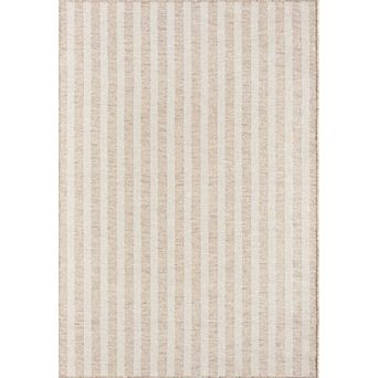 Abani Rugs Ocean OCE110A Striped Beige Brown Indoor/Outdoor Area Rug