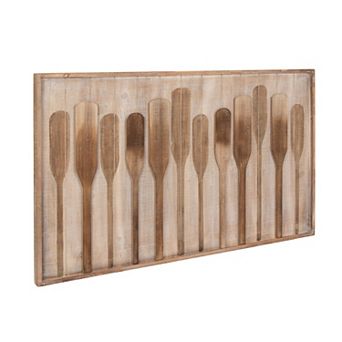 Hello Honey Wood Framed Wall Décor with Raised Paddles, Brown