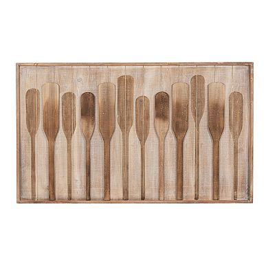 Hello Honey Wood Framed Wall Décor with Raised Paddles, Brown