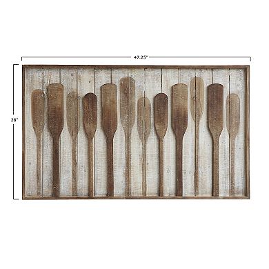 Hello Honey Wood Framed Wall Décor with Raised Paddles, Brown