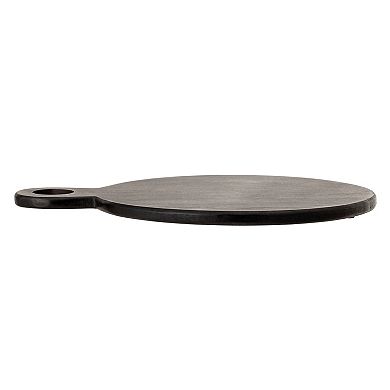 Hello Honey Round Acacia Wood Cheese and Cutting Board with Circle Handle, Black